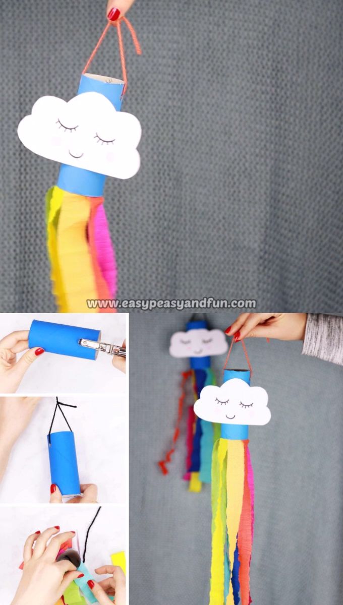 Rainbow Windsock Toilet Paper Roll Craft Pctr UP