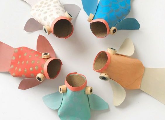 TUBO DE PAPEL KOI FISH | Ideas de arte reciclado | Manualidades para niños  | Juguetes hechos a mano | Arte del Año Nuevo Lunar | Proyectos de arte del  año nuevo chino - Pctr UP